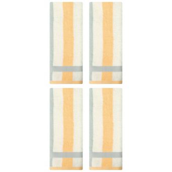 4 Pack Hand Towels, Striped Cotton Absorbent Soft Decorative Towel for Bathroom 13"x29"
