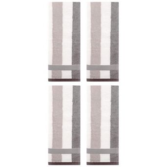4 Pack Hand Towels, Striped Cotton Absorbent Soft Decorative Towel for Bathroom 13"x29"