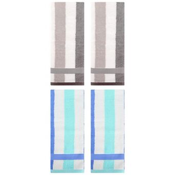 4 Pack Hand Towels, Striped Cotton Absorbent Soft Decorative Towel for Bathroom 13"x29"