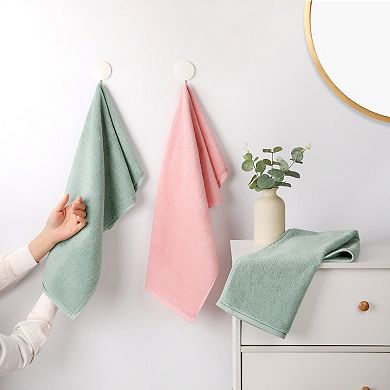 4 Pack Solid Cotton Hand Towels, Soft Absorbent Hand Towel Set, 13"x30" Face Towels for Bath Kitchen