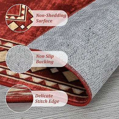 Garvee Modern Solid Color with Frame Area Rug Machine Washable Stylish Carpet for Home Decor