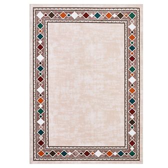 Garvee Modern Solid Color with Frame Area Rug Machine Washable Stylish Carpet for Home Decor