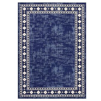 Garvee Modern Solid Color with Frame Area Rug Machine Washable Stylish Carpet for Home Decor