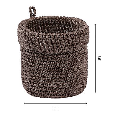 2 Packs Woven Storage Basket, Self-supporting Round Storage Bin for Key Tray Bowl 5.1*5.5in
