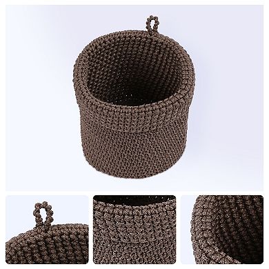 2 Packs Woven Storage Basket, Self-supporting Round Storage Bin for Key Tray Bowl 5.1*5.5in