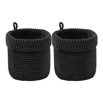 2 Packs Woven Storage Basket, Self-supporting Round Storage Bin for Key Tray Bowl 5.1*5.5in