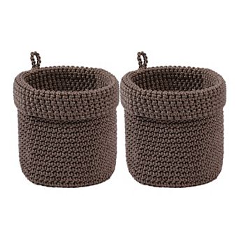 2 Packs Woven Storage Basket, Self-supporting Round Storage Bin for Key Tray Bowl 5.1*5.5in