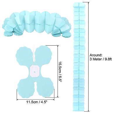 9.8ft Four-Leaf Garland, 6 Pack Tissue Paper Hanging Flower Garland Reusable Streamers for Party