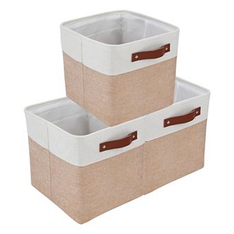 Storage Cube, Self-supporting Storage Bin with Handles, 3 pc Collapsible Storage Basket 11*11*11in