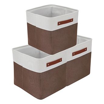 Storage Cube, Self-supporting Storage Bin with Handles, 3 pc Collapsible Storage Basket 11*11*11in