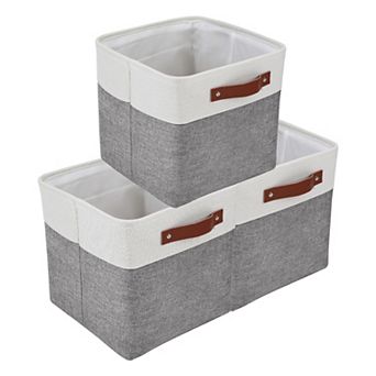 Storage Cube, Self-supporting Storage Bin with Handles, 3 pc Collapsible Storage Basket 11*11*11in