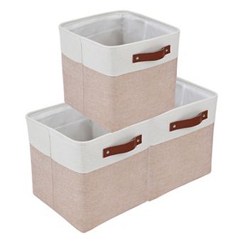 Storage Cube, Self-supporting Storage Bin with Handles, 3 pc Collapsible Storage Basket 11*11*11in