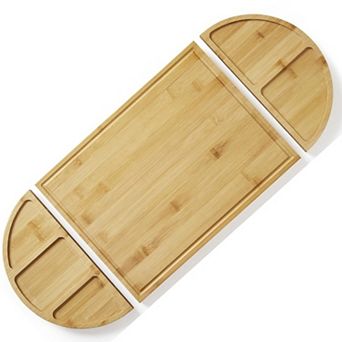 3 Pack Bamboo Charcuterie Boards Set, Large Bamboo Cheese Board Set with Deep Juicy Groove