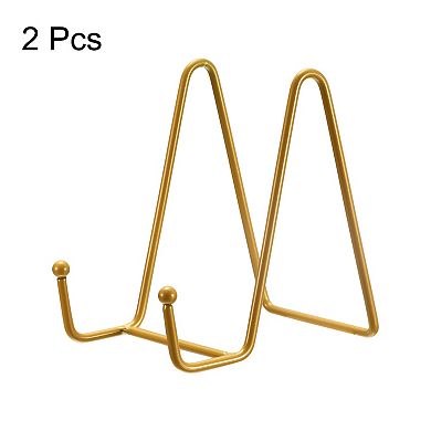 2Pcs 4.3Inch Plate Stand for Display Iron Easel Plate Holder for Photo