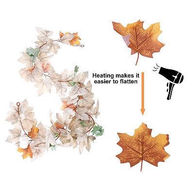 2Pcs Fall Maple Leaf Garland,5.9Ft Artificial Garland Decor