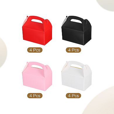 16pcs 6"x4"x3" Gable Boxes with Handles Party Favor Boxes Welcome Boxes Treat Boxes