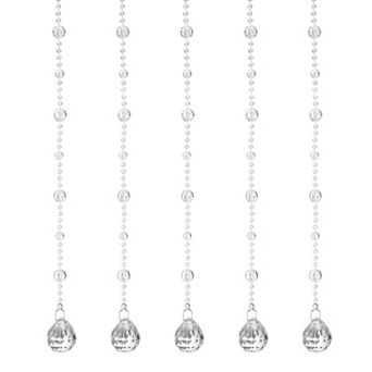 10 pc Acrylic Crystal Garland Strands Round Bead String Hanging 1.5m/4.92ft