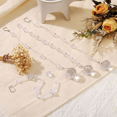 10Pcs Acrylic Crystal Garland Strands Round Bead String Hanging 1.5m/4.92ft