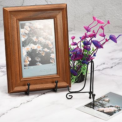 2Pcs 7 Inch Plate Stands for Display Iron Folding Easel Plate Holders