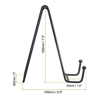 2Pcs 7.5Inch Plate Stand for Display Iron Easel Plate Holder for Photo Black