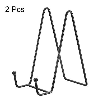 2Pcs 7.5Inch Plate Stand for Display Iron Easel Plate Holder for Photo Black