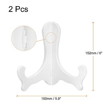 2pcs 6" Easel Plate Holder, Plastic Folding Display Stand for Decorative Picture Frame