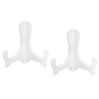 2 pc 6" Easel Plate Holder, Plastic Folding Display Stand for Decorative Picture Frame