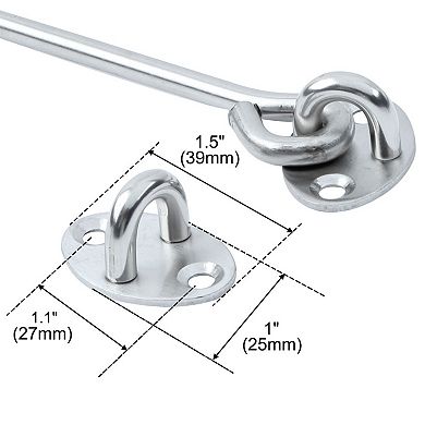 5.6 Inch Door Window Cabinet Stainless Steel Shed Gate Latch Lock Catch Eye Cabin Hook 2pcs