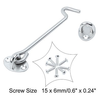 5.6 Inch Door Window Cabinet Stainless Steel Shed Gate Latch Lock Catch Eye Cabin Hook 2pcs