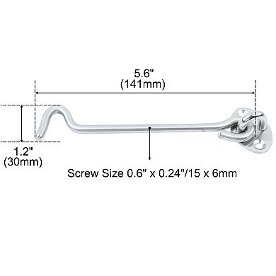 5.6 Inch Door Window Cabinet Stainless Steel Shed Gate Latch Lock Catch Eye Cabin Hook 2pcs