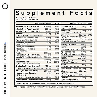 Codeage Methylated Multivitamin+, B-Vitamins & Minerals, CoQ10, DIM, Probiotics, Benfotiamine