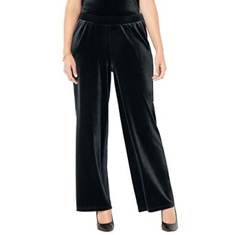 Catherines Women's Plus Size Anywear Velvet Wide Leg Pant