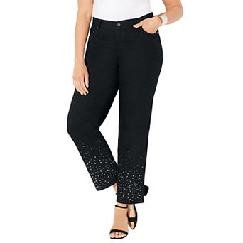 Catherines Women's Plus Size Right Fit Rhinestone Jean