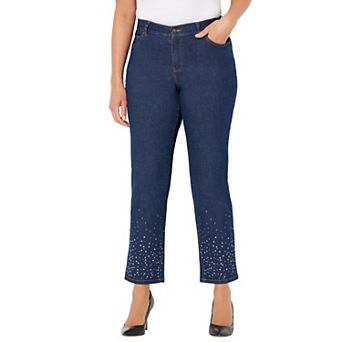 Catherines Women's Plus Size Right Fit Rhinestone Jean