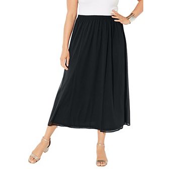 Catherines Women's Plus Size Petite Flowy Chiffon Skirt