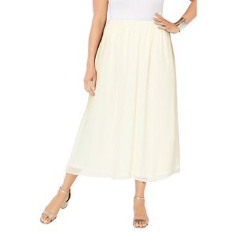 Catherines Women's Plus Size Petite Flowy Chiffon Skirt