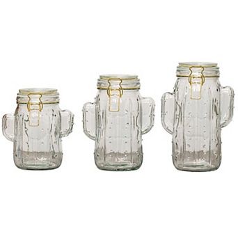 10 Strawberry Street Saguaro Cactus 3 pc Hermetic Jar Set