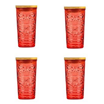10 Strawberry Street 4 pc Tiki Glass Sipper Set