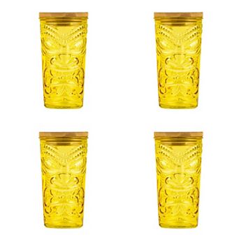 10 Strawberry Street 4 pc Tiki Glass Sipper Set