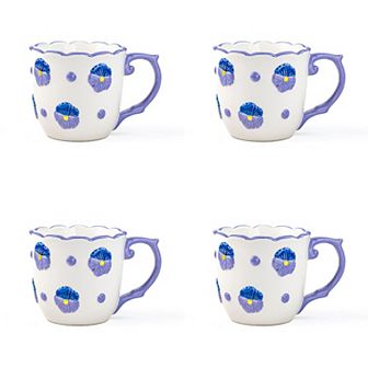 10 Strawberry Street 4 pc Pansy Mug Set
