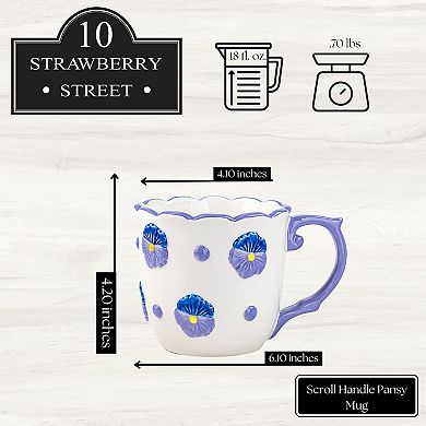 10 Strawberry Street 4-pc. Pansy Mug Set
