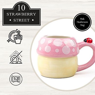 10 Strawberry Street 4-pc. Pink Mushroom with Ladybug Mug Set