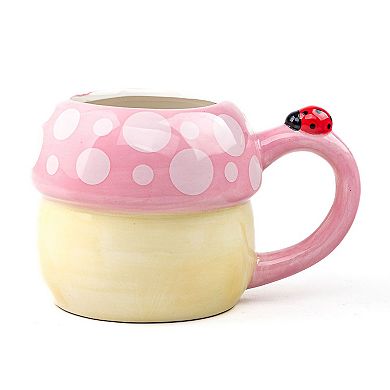 10 Strawberry Street 4-pc. Pink Mushroom with Ladybug Mug Set