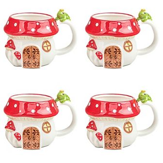 10 Strawberry Street Toadstool Cottage 4 pc Mug Set