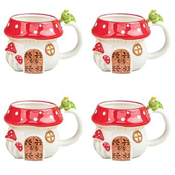 10 Strawberry Street Toadstool Cottage 4 pc Mug Set