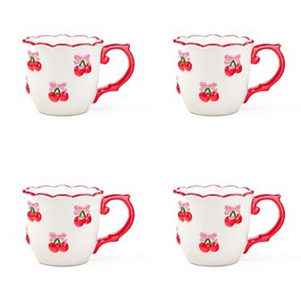 10 Strawberry Street 4 pc Cherry Mug Set