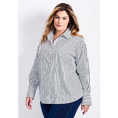 Avenue Women's Plus Size Breanna Classic Poplin Shirt