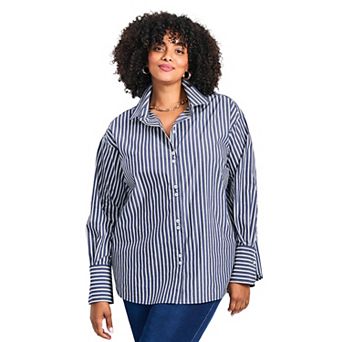 Avenue Women's Plus Size Breanna Classic Poplin Shirt