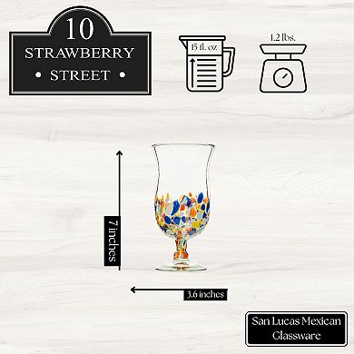 10 Strawberry Street San Lucas Mexican 4-pc. Hurricane Glassware Set