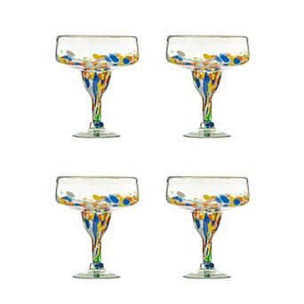 10 Strawberry Street San Lucas Mexican 4 pc Margarita Glassware Set